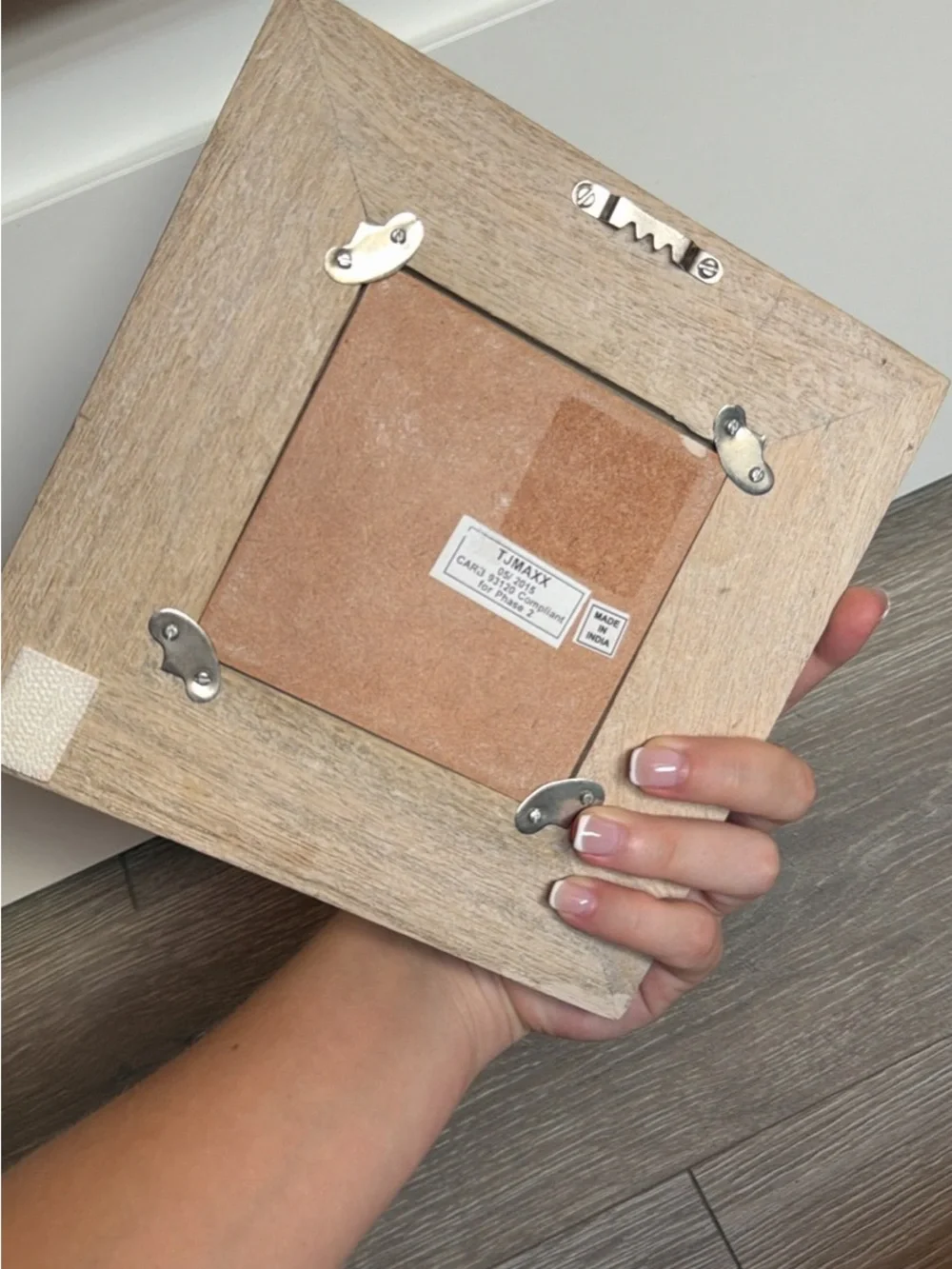 Distressed Wood Square Accent Mirror - Natural Finish